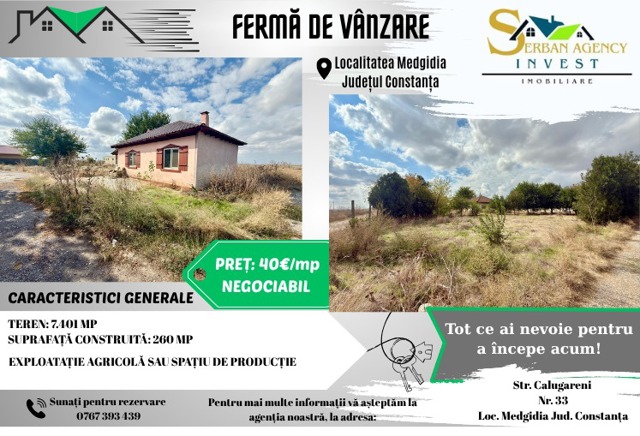 Ferma in Medgidia zona Tortomanu